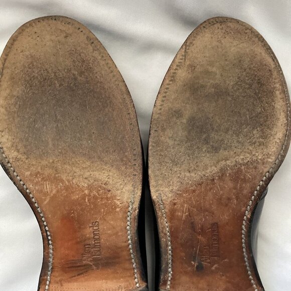 Allen Edmonds 10.5 W Bridgeton Black Leather Fringe Tassels Slip On Loafers USA - Picture 10 of 13